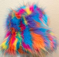 Blue/Yellow/Pink/Purple/Orange Fluffy Fur Bucket Hat