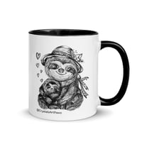 Image 3 of Loving Sloth Mom and Sloth Baby Coffee Mug Art by CrystalsArtPaws