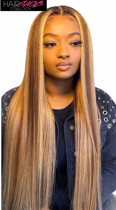 Image of  Lace Front 13x4 Honey Blonde Highlight Ombré Straight Wig