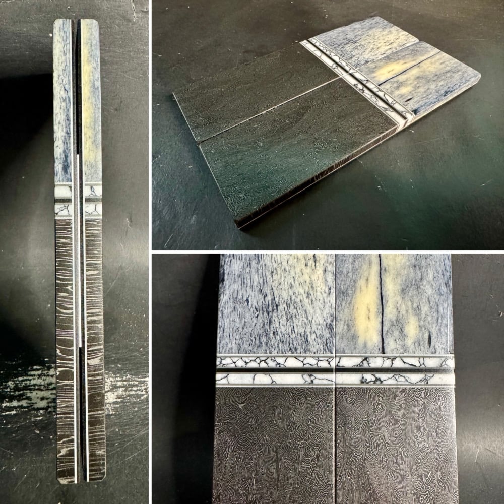 Image of Giraffe Bone & Fat Carbon Segmented Knife Scales