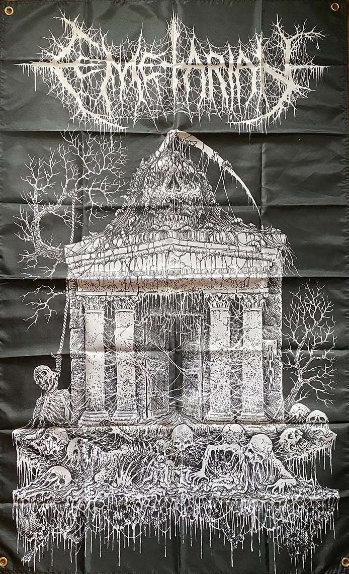 Image of Cemetarian " The Tomb Of Morbid Stench "  Flag / Banner / Tapestry 