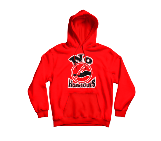 Image of No Handouts Red Hoodie