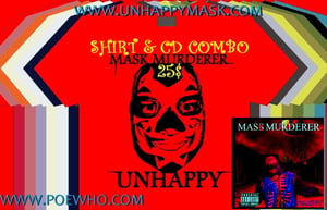 Image of Unhappy - Mask Murderer T-Shirt - CD Combo