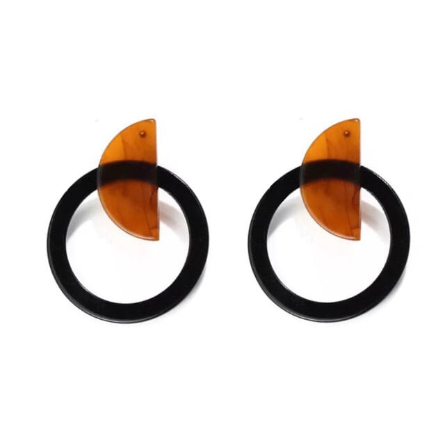 Image of Tortoiseshell & Black Statement Earrings