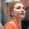 Gold and Green Statement Earrings