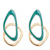 Gold and Green Statement Earrings