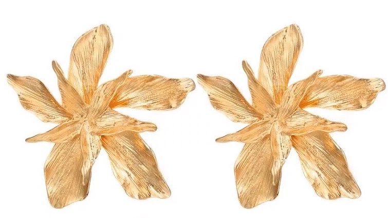 Image of Gold Flower Statement Studs 