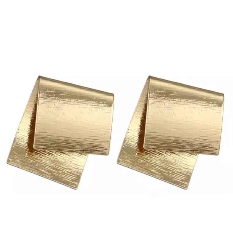 Image of Gold Folded Statement Studs