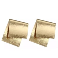 Image 1 of Gold Folded Statement Studs