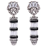 Image 2 of Vintage Style Crystal and Silver Earrings