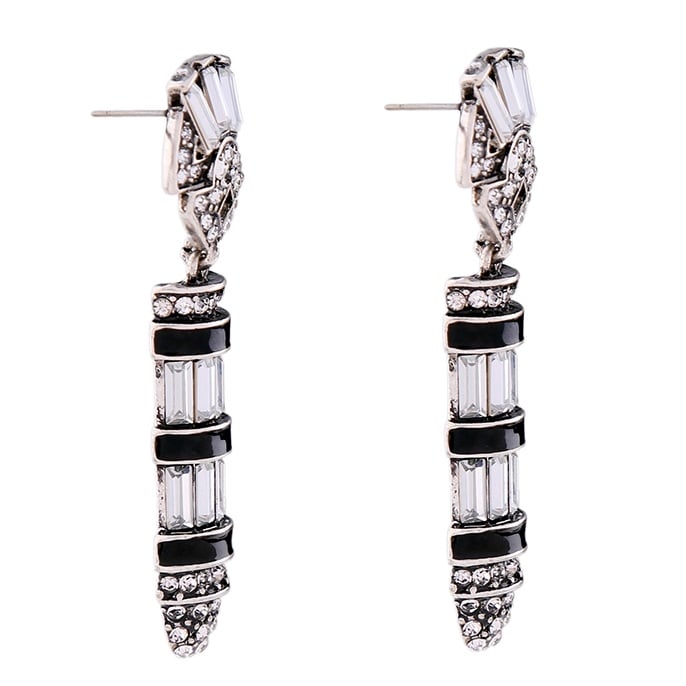 Image of Vintage Style Crystal and Silver Earrings