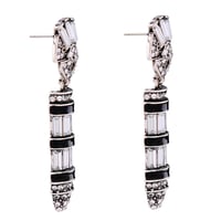 Image 3 of Vintage Style Crystal and Silver Earrings