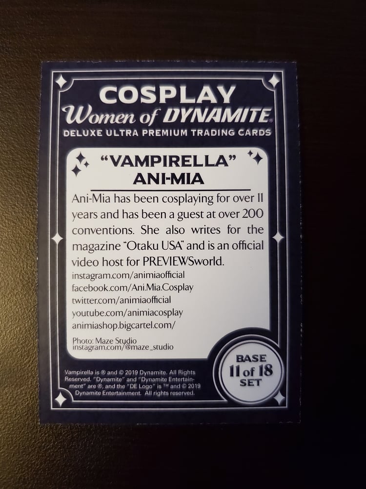 Image of LE Vampirella Trading Card - Dynamite Comics 