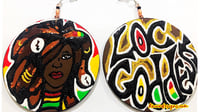 Loc Goddess Earrings (Hand Painted Earrings Afrocentric Wearable Art