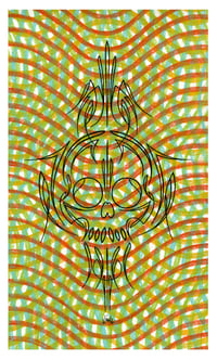 Image 1 of PINSTRIPE SKULL pastel original