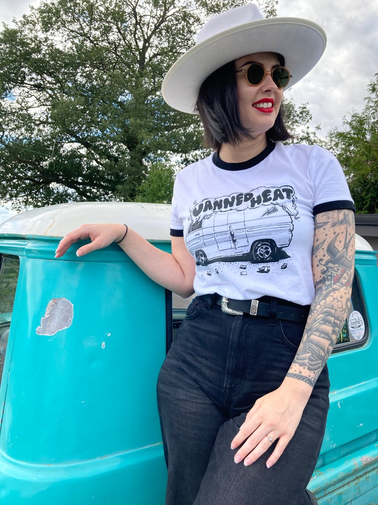 "Vanned Heat" Ladies ringer tee Image 5