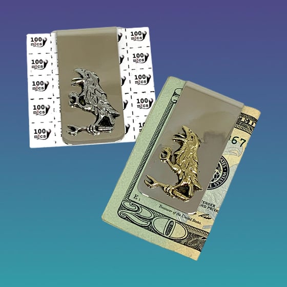 Image of The Crow Money Clip in Nickle Silver and Yellow Brass