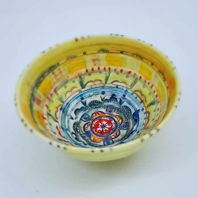 Yellow and Turquoise Mandala Tiny Bowl