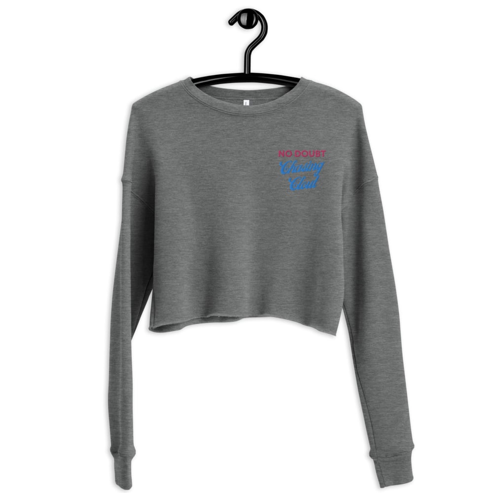 No Doubt Chasing Clout Embroidered Women's Crop Sweatshirt