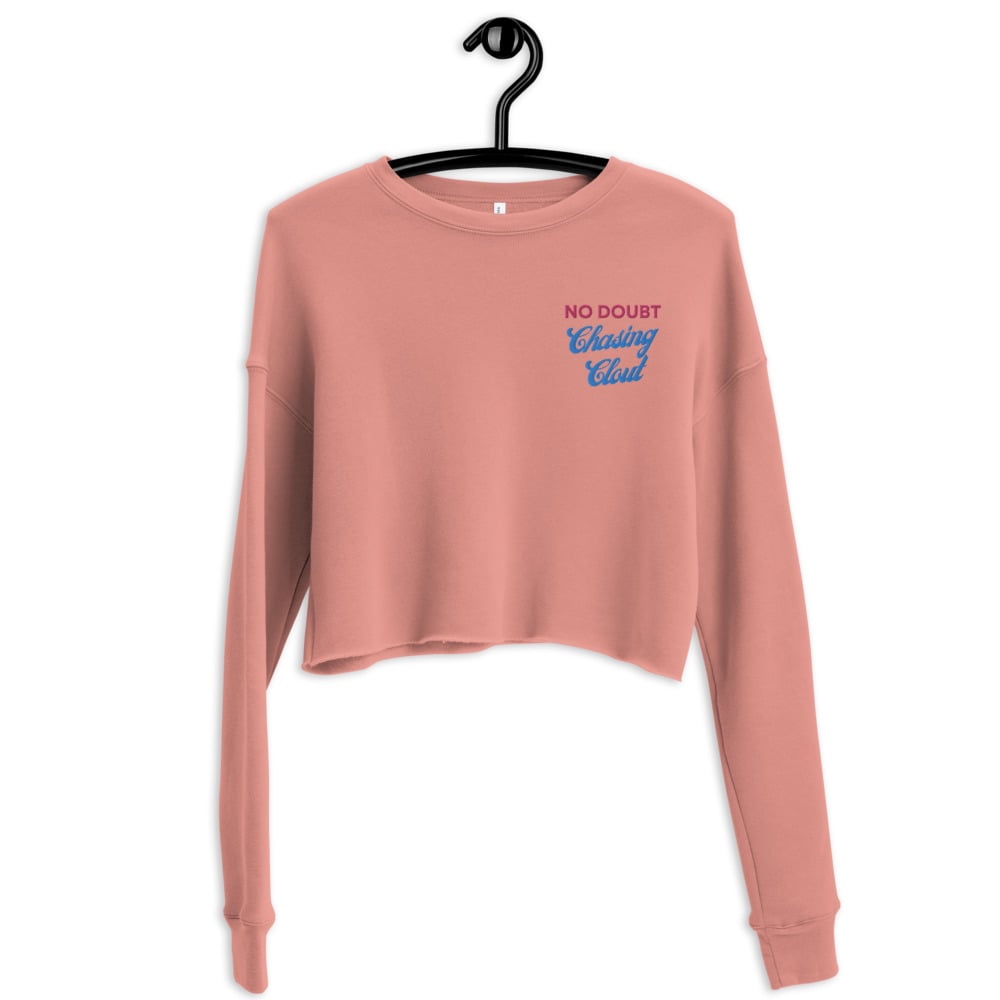No Doubt Chasing Clout Embroidered Women's Crop Sweatshirt