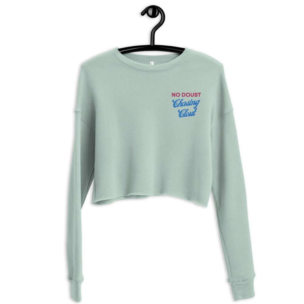 No Doubt Chasing Clout Embroidered Women's Crop Sweatshirt