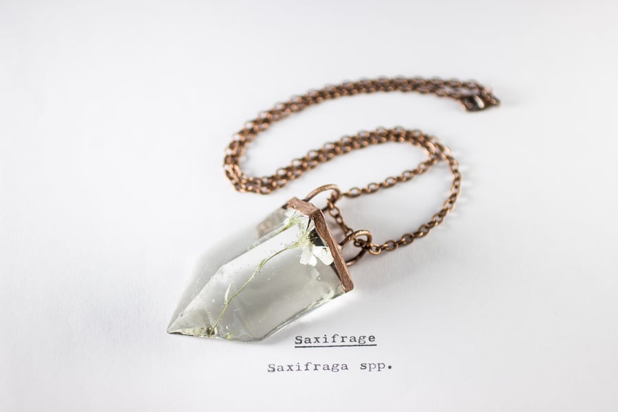 Image of Saxifrage (Saxifraga) - Small Copper Prism Necklace #2