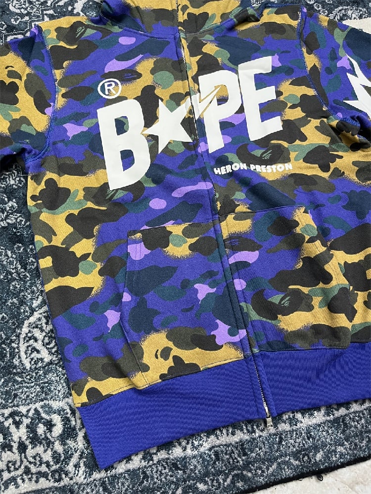 Image of BAPE x Heron Preston Mix 1st Camo Shark Relaxed Fit Full Zip Hoodie