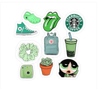 NEW! 10 PC GREEN VSCO STICKER PACK