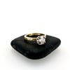 grey moissanite engagement ring in 18k gold