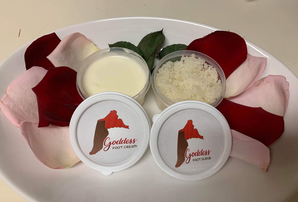 Goddess Foot Scrub (Honey and Lemon) and Foot Cream (Coconut and Lavender) combo pack
