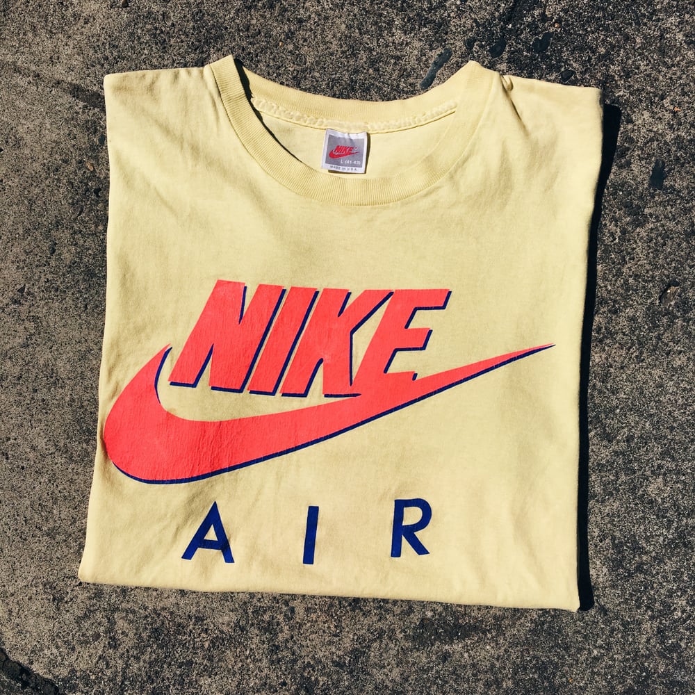 Image of Original Early 90’s Nike Air Logo Tee (Lemon Yellow).