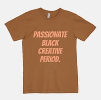 Passionate Black Creative Tee in Camel