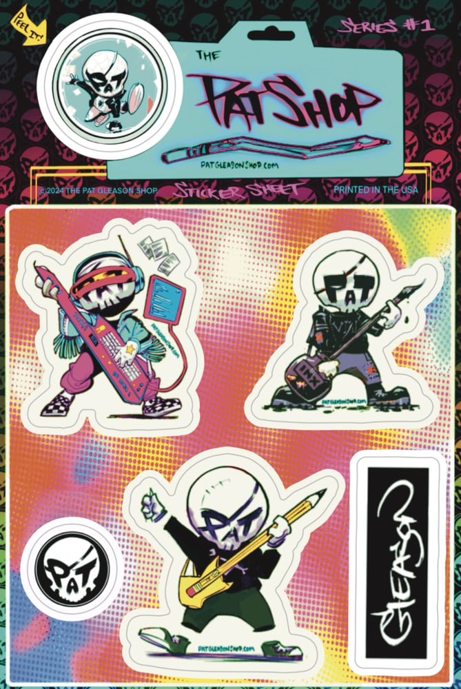 Image of PAT-SKULLS STICKER SHEET Series #1