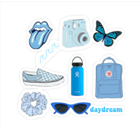 10 PC BLUE VSCO STICKER PACK