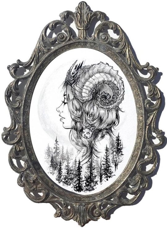 Image of Framed "Colossal Forest Princess" Original Painting