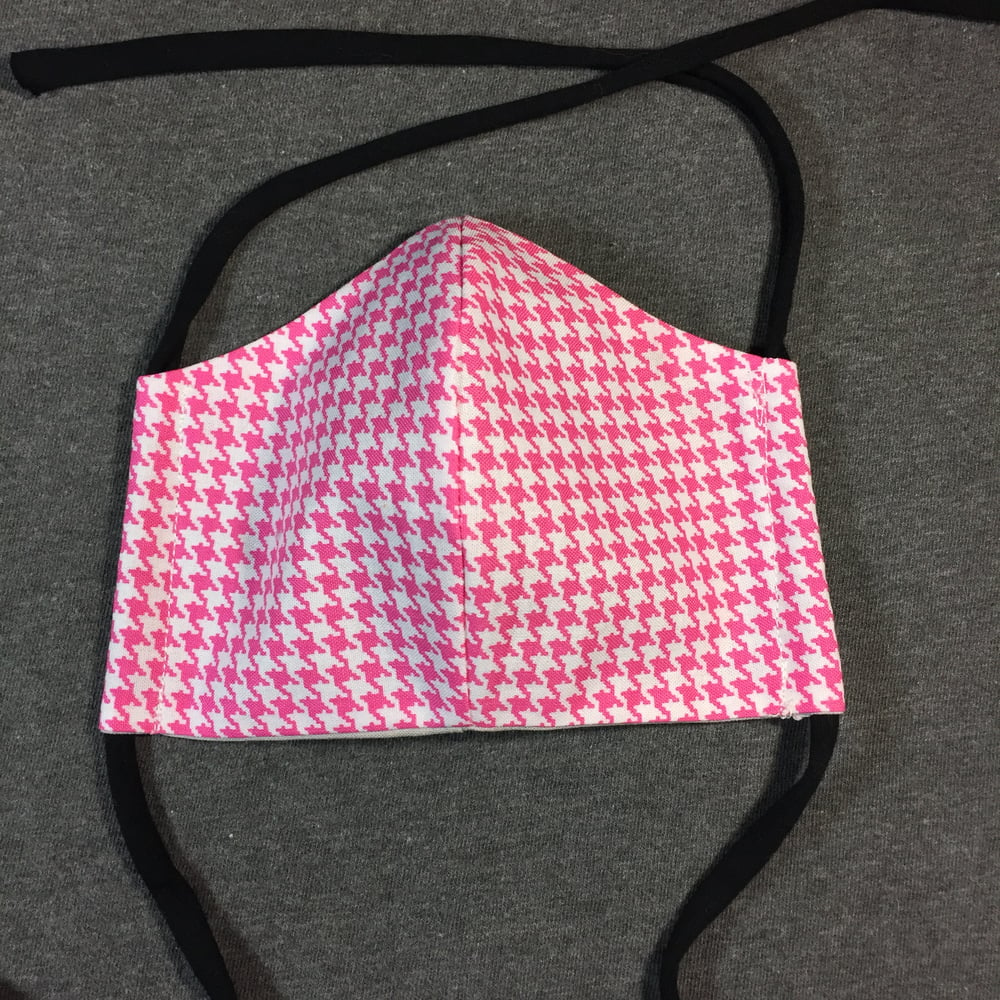 Face Mask - Small (Pink/White Houndstooth)
