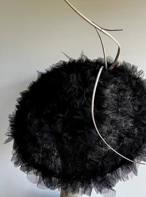 Image of Black ruffle hat