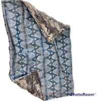 Image 1 of 🏹Arrows on Faded Denim Blue Baby Blanket CUSTOM ORDER