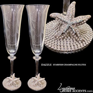 Image of Swarovski Crystal Starfish Champagne Flutes