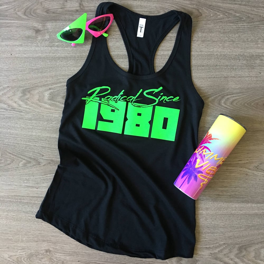 Image of Summer Vibes Colorful Palm Trees Scene 20 oz Skinny Tumbler