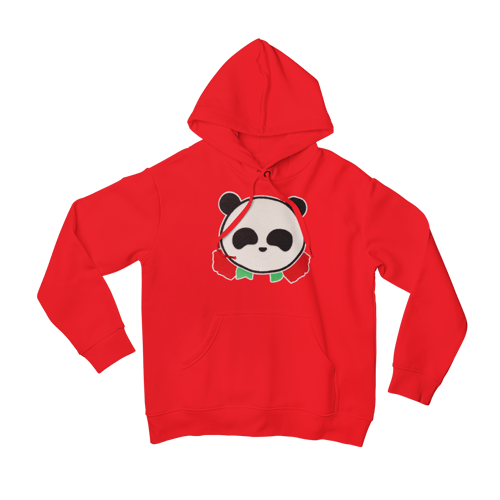 Image of Panda Bear Rose Patch Hoodie