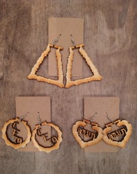 Wood Earrings (Bamboo/Door Knocker Hoops)