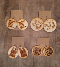Image 1 of Wood Earrings (I said what I said)
