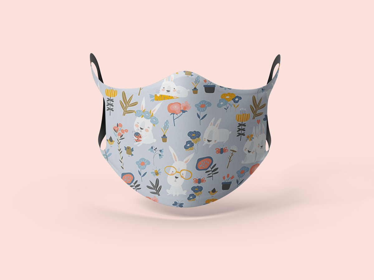 Image of Cute Bunny Designer Face Mask