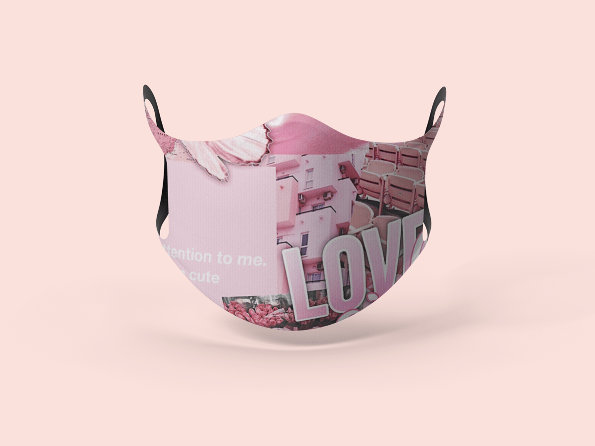 Image of Pink Aesthetic Designer Face Mask