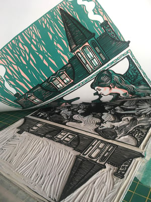 'We Have Always Lived in the Castle' linocut print
