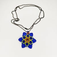Image 2 of Blue Iris Flower Pendant