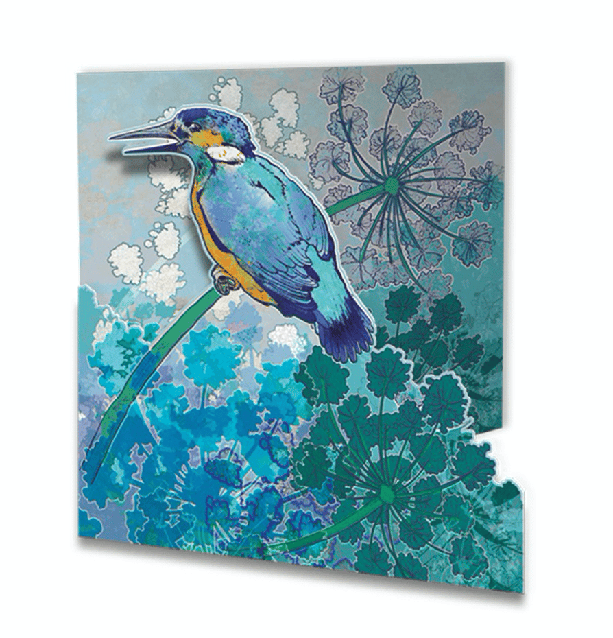 Image of Die-cut Greetings Card - Kingfisher