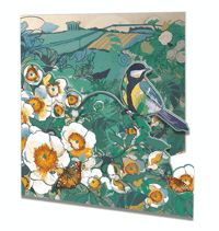 Image 1 of Die-cut Greetings Card - Wild roses