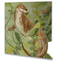 Image 1 of Die-cut Greetings Card - Otter Encounter 